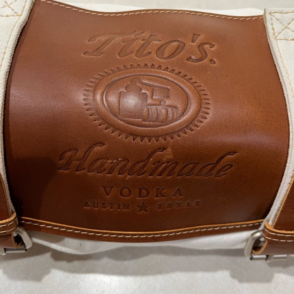 Tito's Handmade Vodka Leather Rloll-up Bar Bag - perfect men’s gift